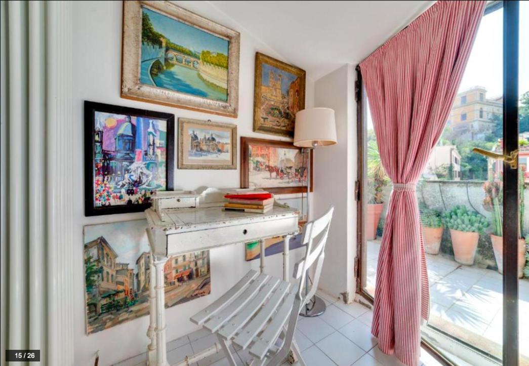 Luxury Art Apartment In Trastevere With Terrace Rom Exteriör bild